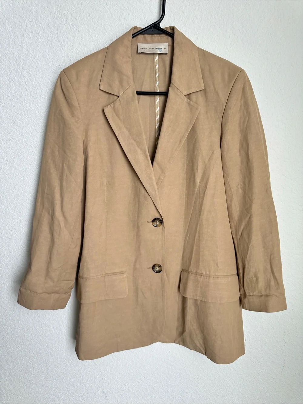Purification Garcia women’s Blazer EU 38 US 8 beige linen blend
